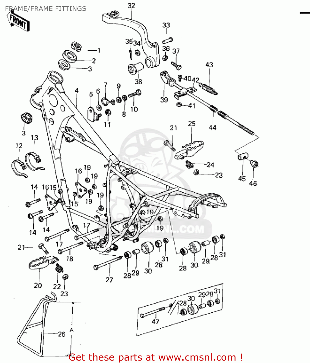 FRAME/FRAME FITTINGS KX125-A 1975