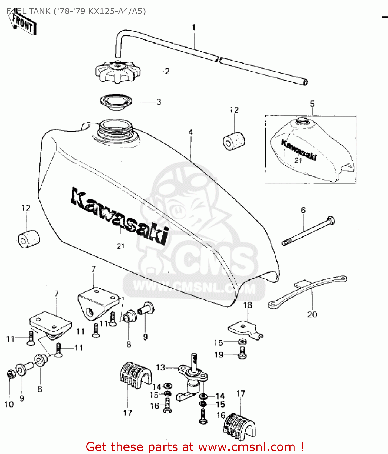 FUEL TANK ('78-'79 KX125-A4/A5) KX125-A 1975