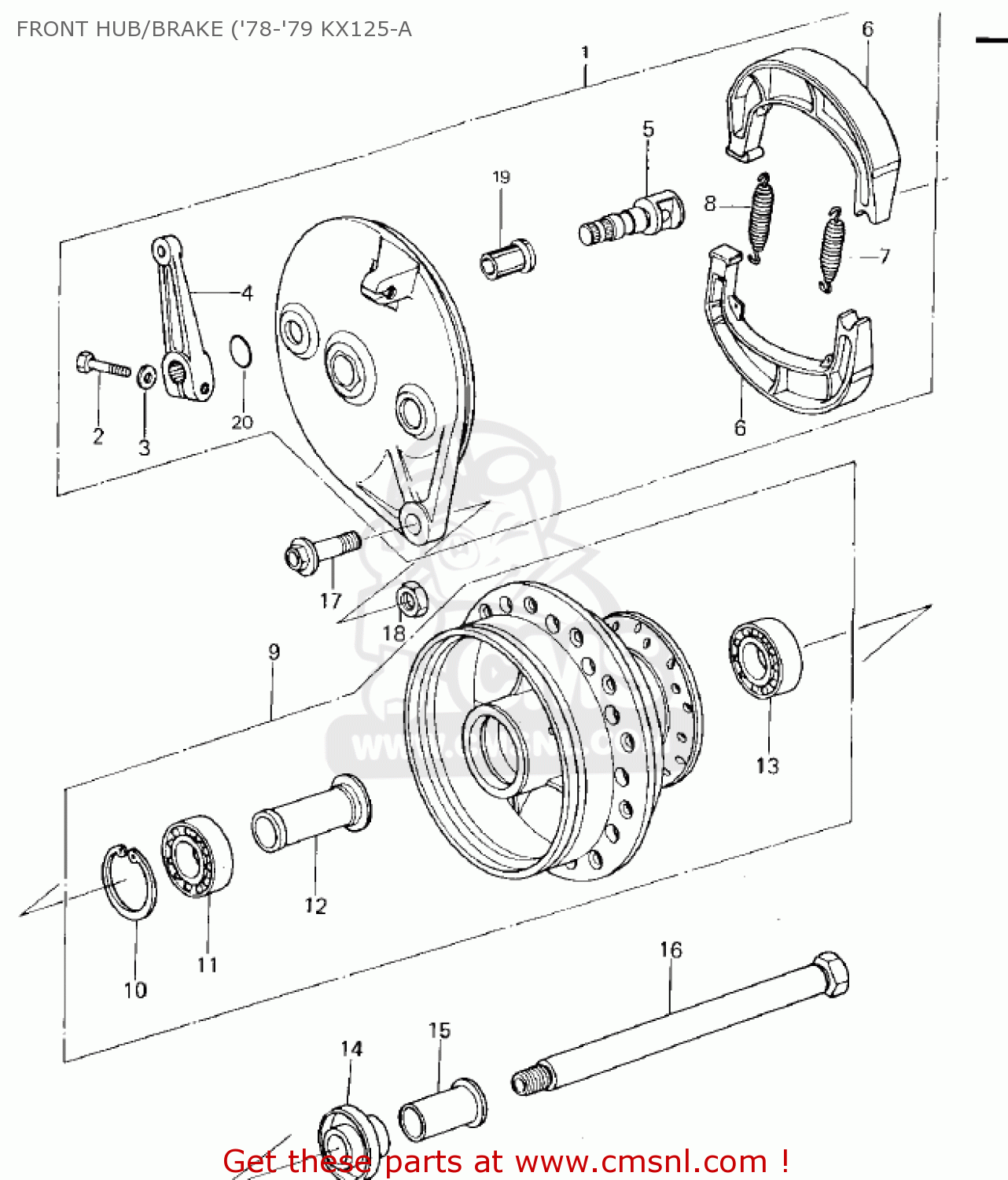 FRONT HUB/BRAKE ('78-'79 KX125-A KX125-A 1975