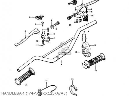 HANDLEBAR ('74-'76 KX125/A/A3) - KX125-A 1975