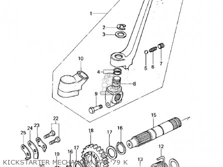 KICKSTARTER MECHANISM ('78-'79 K - KX125-A 1975