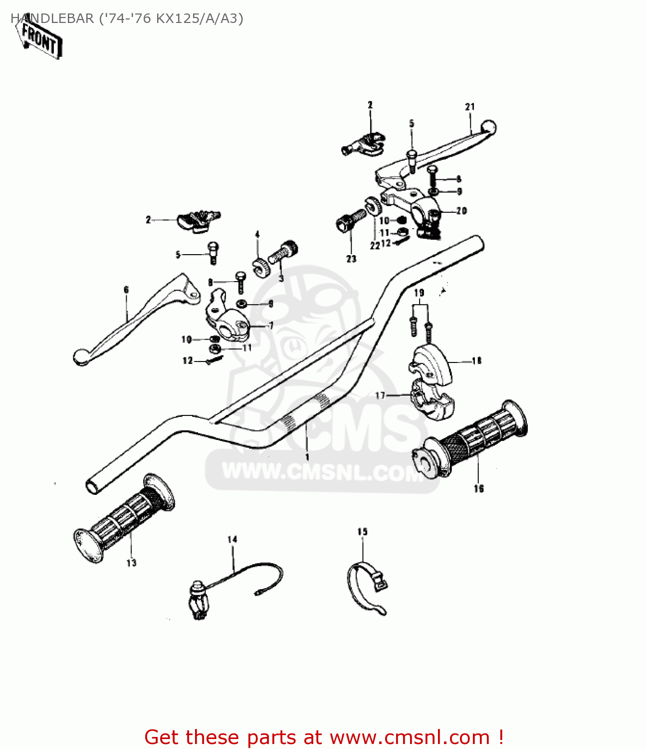 HANDLEBAR ('74-'76 KX125/A/A3) KX125-A3 1976