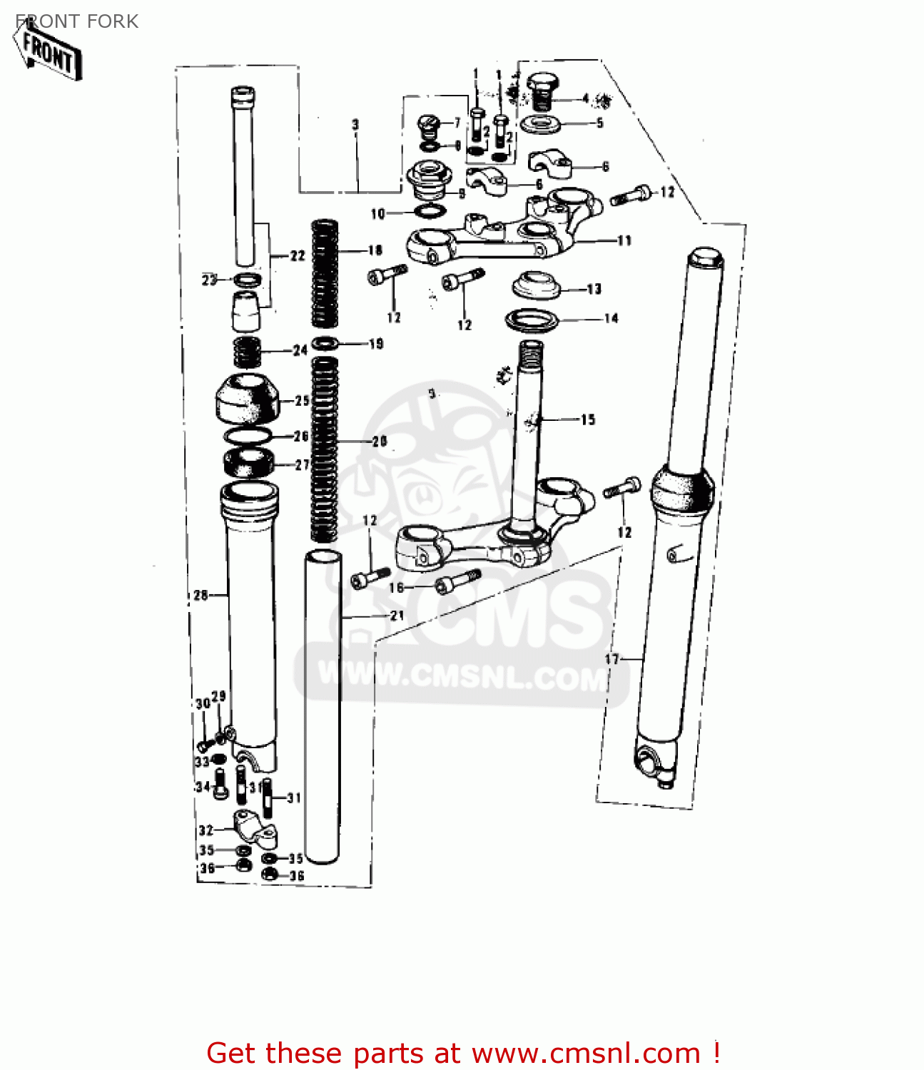 FRONT FORK KX125-A3 1976