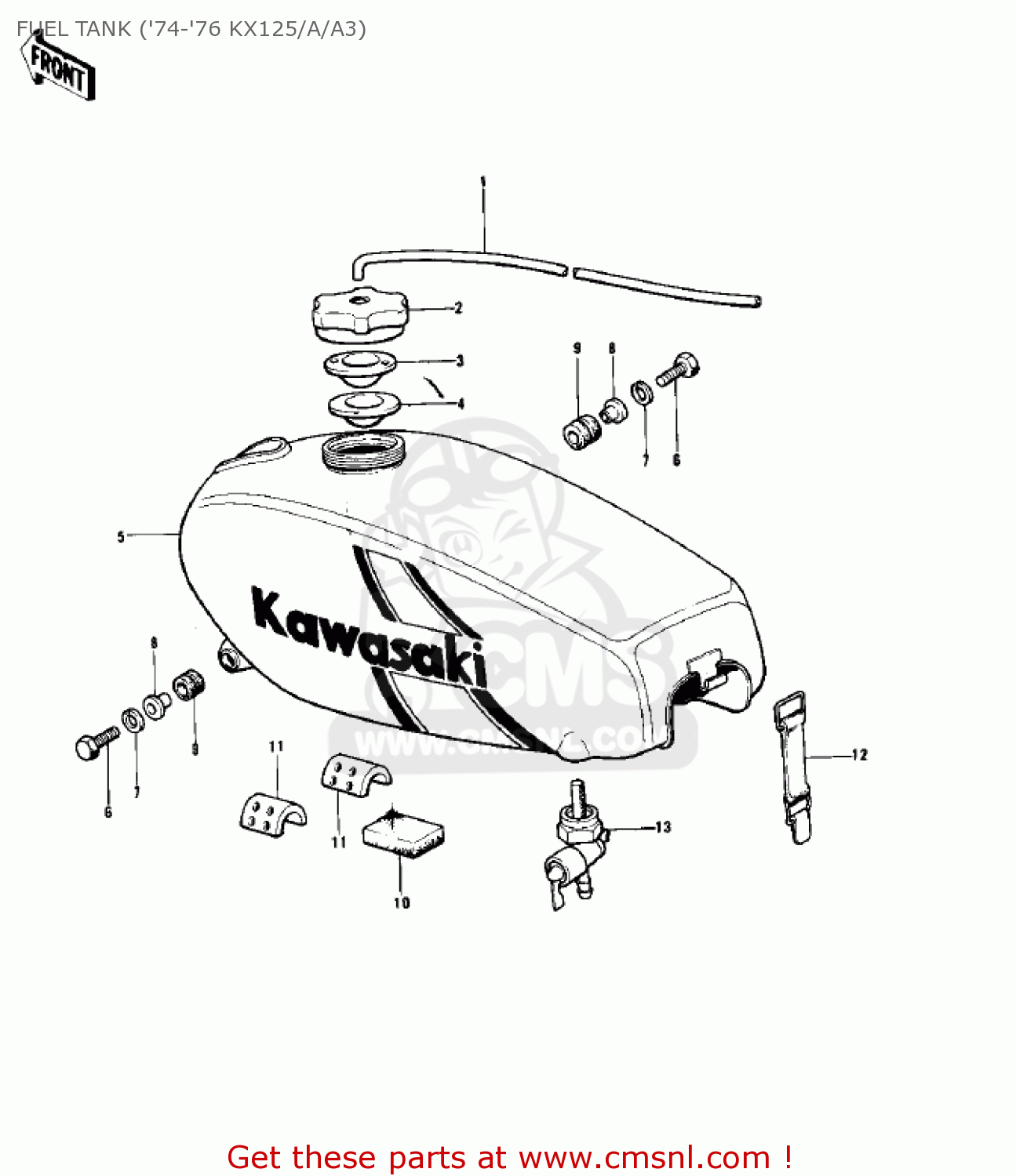 FUEL TANK ('74-'76 KX125/A/A3) KX125-A3 1976