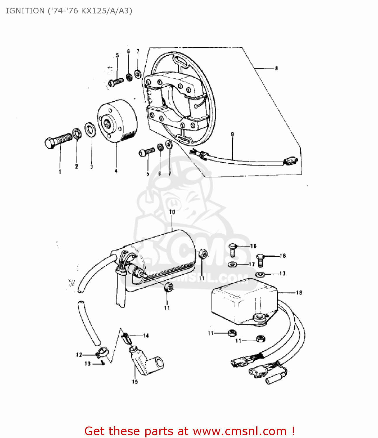 IGNITION ('74-'76 KX125/A/A3) KX125-A3 1976