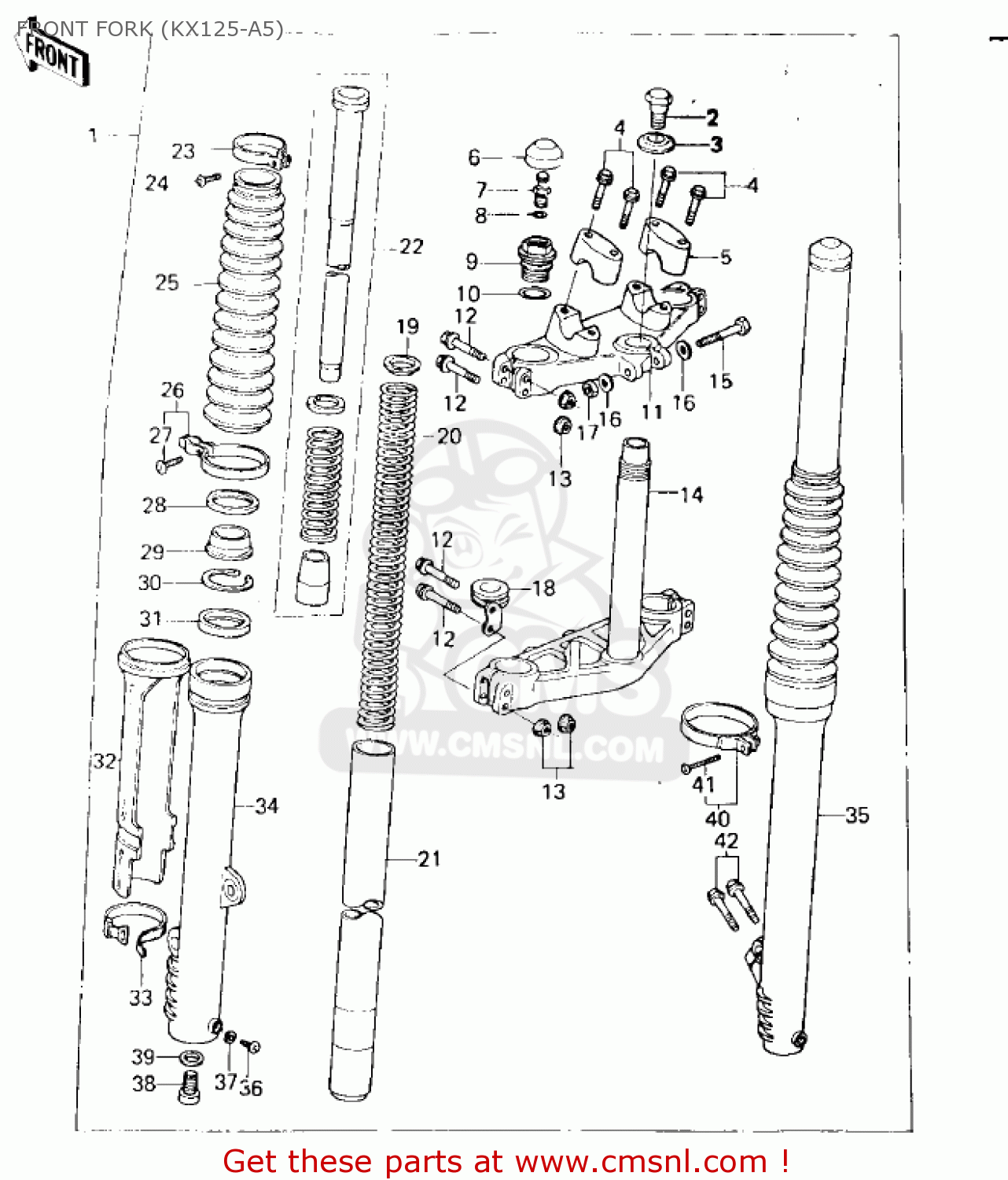 FRONT FORK (KX125-A5) KX125-A3 1976