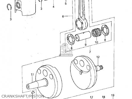 CRANKSHAFT/PISTON - KX125-A3 1976