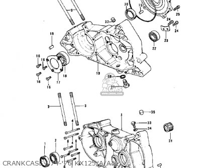 CRANKCASE ('74-'76 KX125/A/A3) - KX125-A3 1976