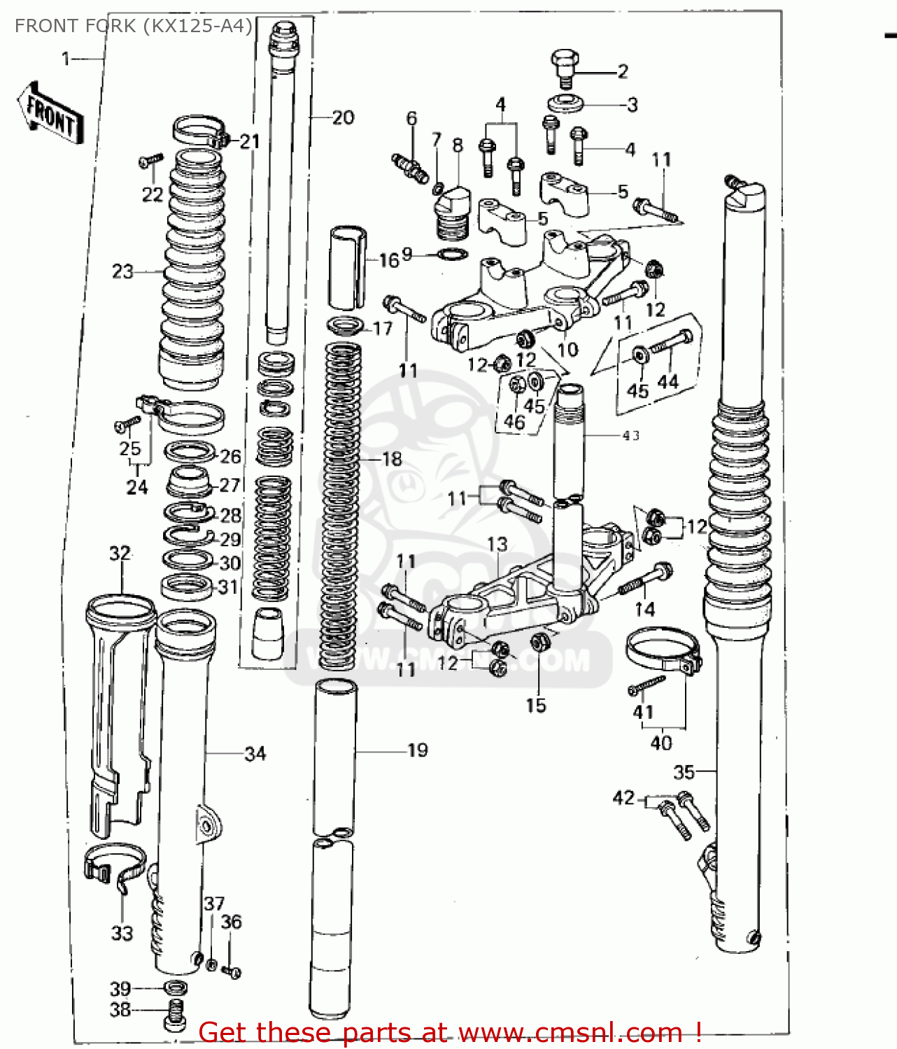 FRONT FORK (KX125-A4) KX125-A4 1978