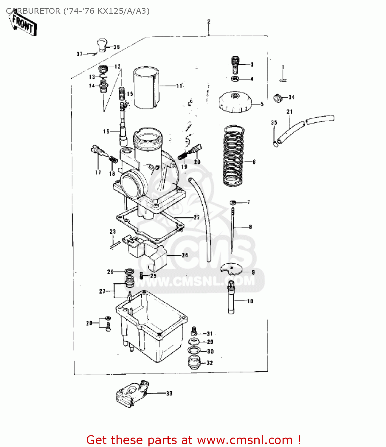 CARBURETOR ('74-'76 KX125/A/A3) KX125-A4 1978