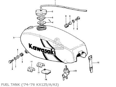 FUEL TANK ('74-'76 KX125/A/A3) - KX125-A4 1978