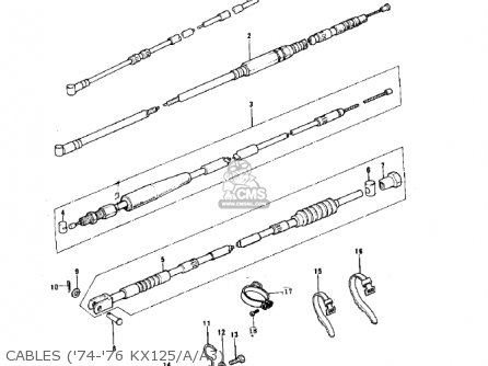 CABLES ('74-'76 KX125/A/A3) - KX125-A4 1978