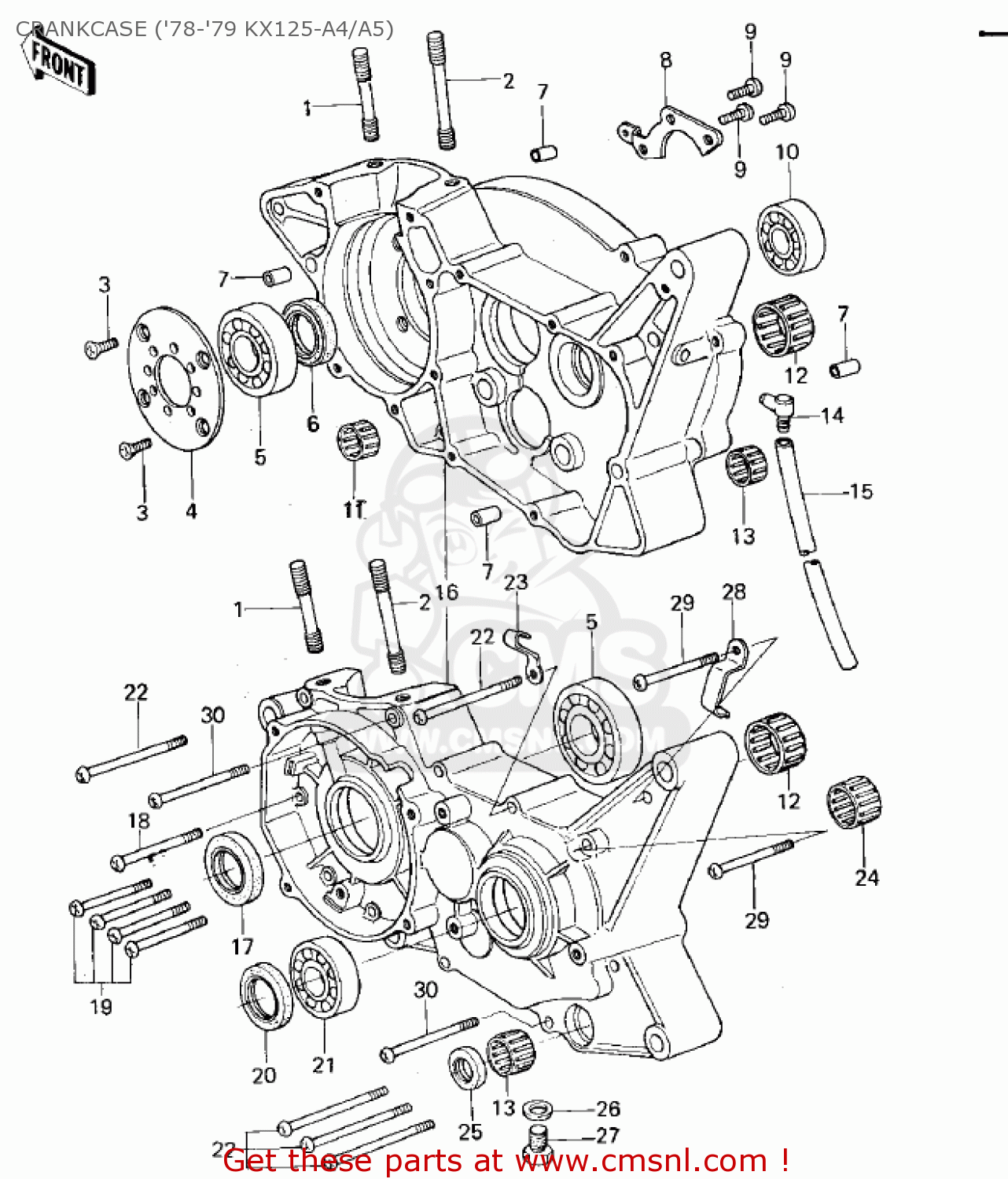 Kawasaki KX125-A5 1979 CRANKCASE ('78-'79 KX125-A4/A5) - buy original ...