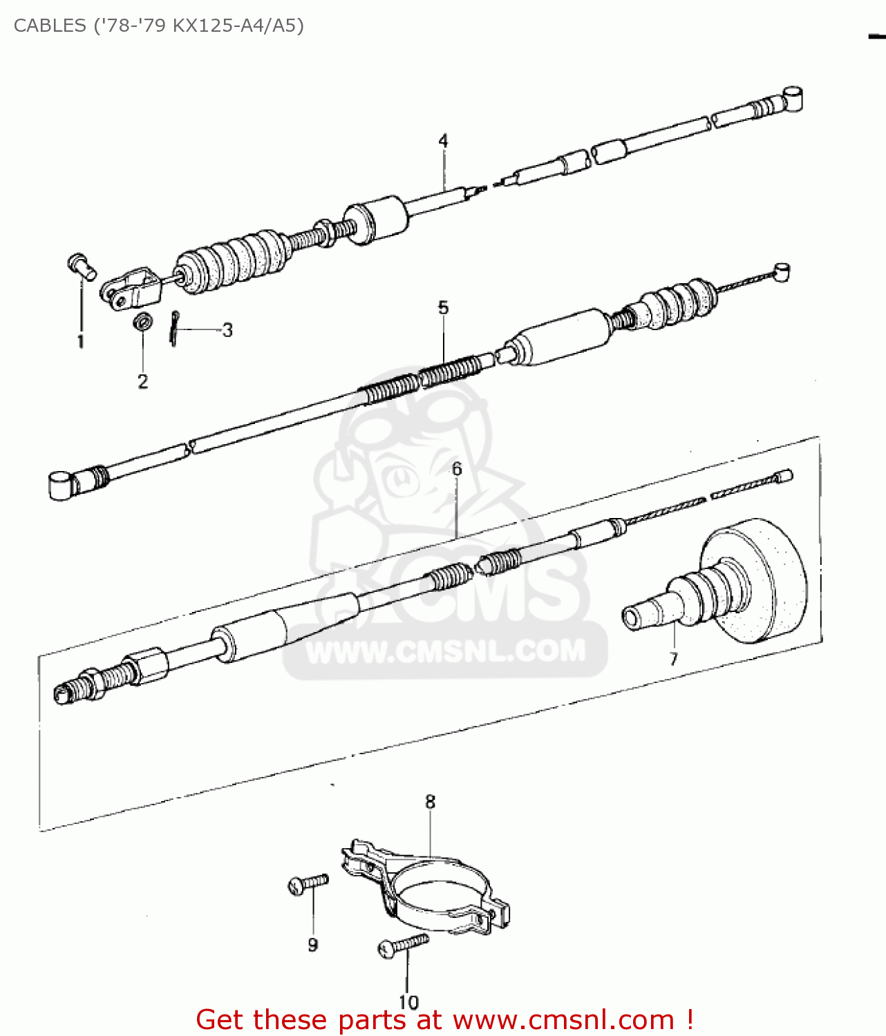 CABLES ('78-'79 KX125-A4/A5) KX125-A5 1979
