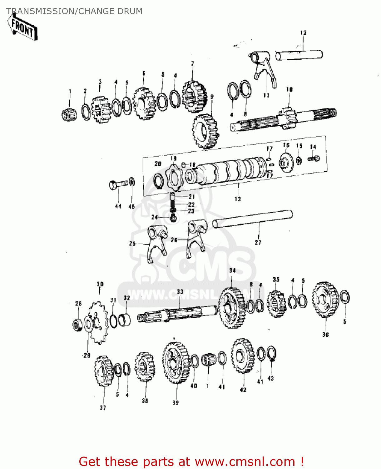 TRANSMISSION/CHANGE DRUM KX125-A5 1979