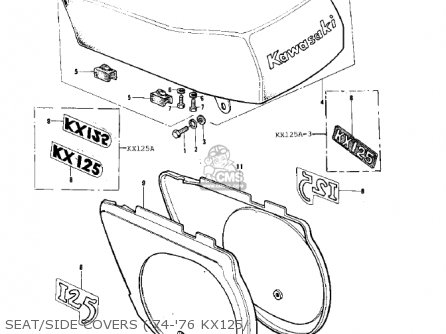 SEAT/SIDE COVERS ('74-'76 KX125/ - KX125-A5 1979