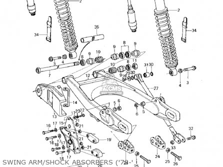 SWING ARM/SHOCK ABSORBERS ('78-' - KX125-A5 1979