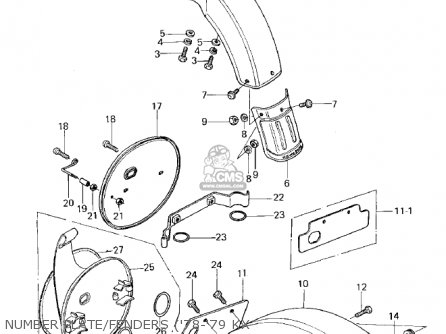 NUMBER PLATE/FENDERS ('78-'79 KX - KX125-A5 1979