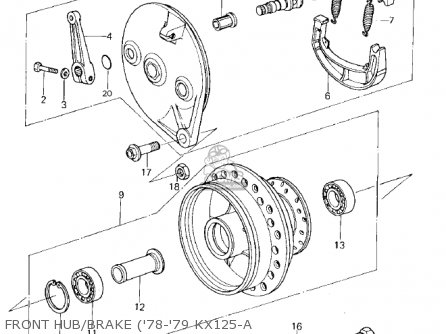 FRONT HUB/BRAKE ('78-'79 KX125-A - KX125-A5 1979