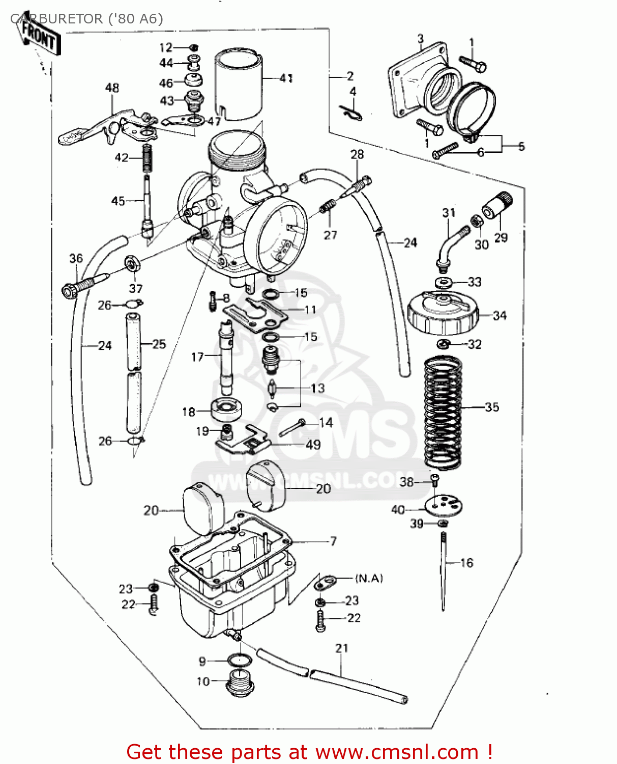CARBURETOR ('80 A6) KX125-A6 KX125 1980 UNITED KINGDOM USA CANADA AL