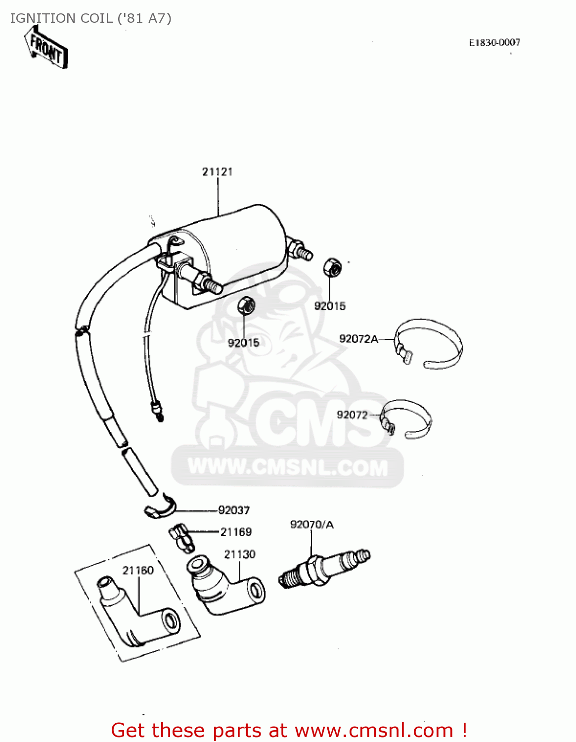 IGNITION COIL ('81 A7) KX125-A6 KX125 1980 UNITED KINGDOM USA CANADA AL
