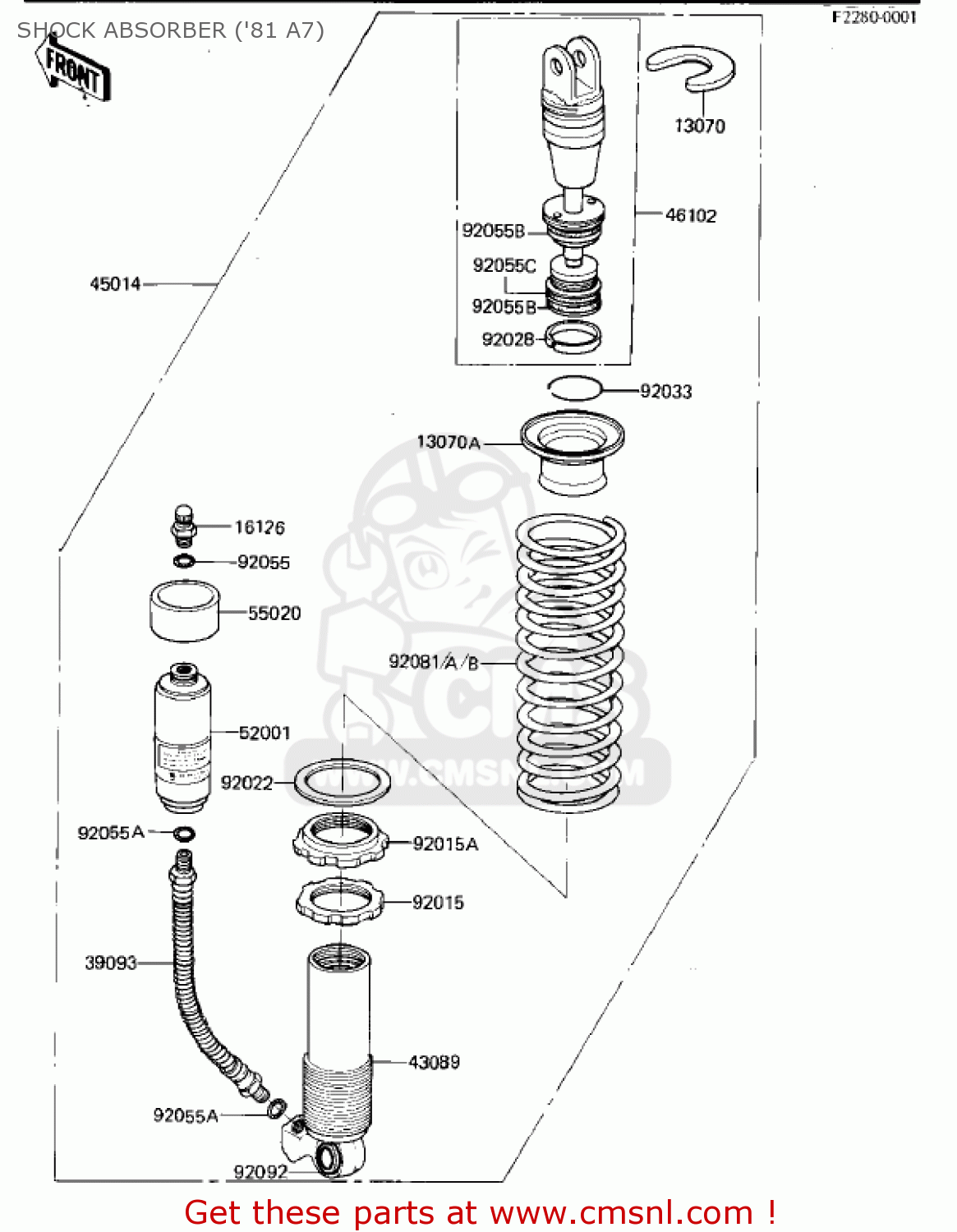 SHOCK ABSORBER ('81 A7) KX125-A6 KX125 1980 UNITED KINGDOM USA CANADA AL