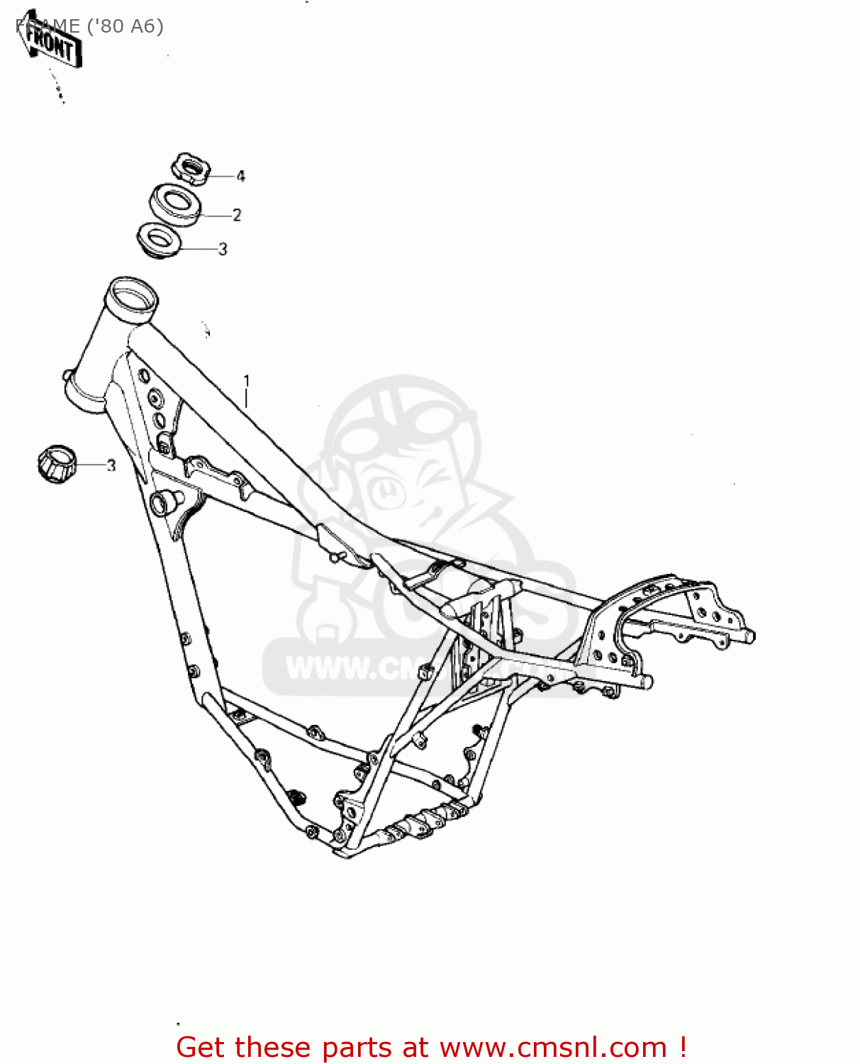 FRAME ('80 A6) KX125-A6 KX125 1980 UNITED KINGDOM USA CANADA AL