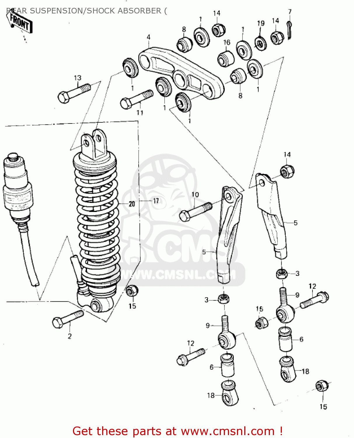 REAR SUSPENSION/SHOCK ABSORBER ( KX125-A6 KX125 1980 UNITED KINGDOM USA CANADA AL