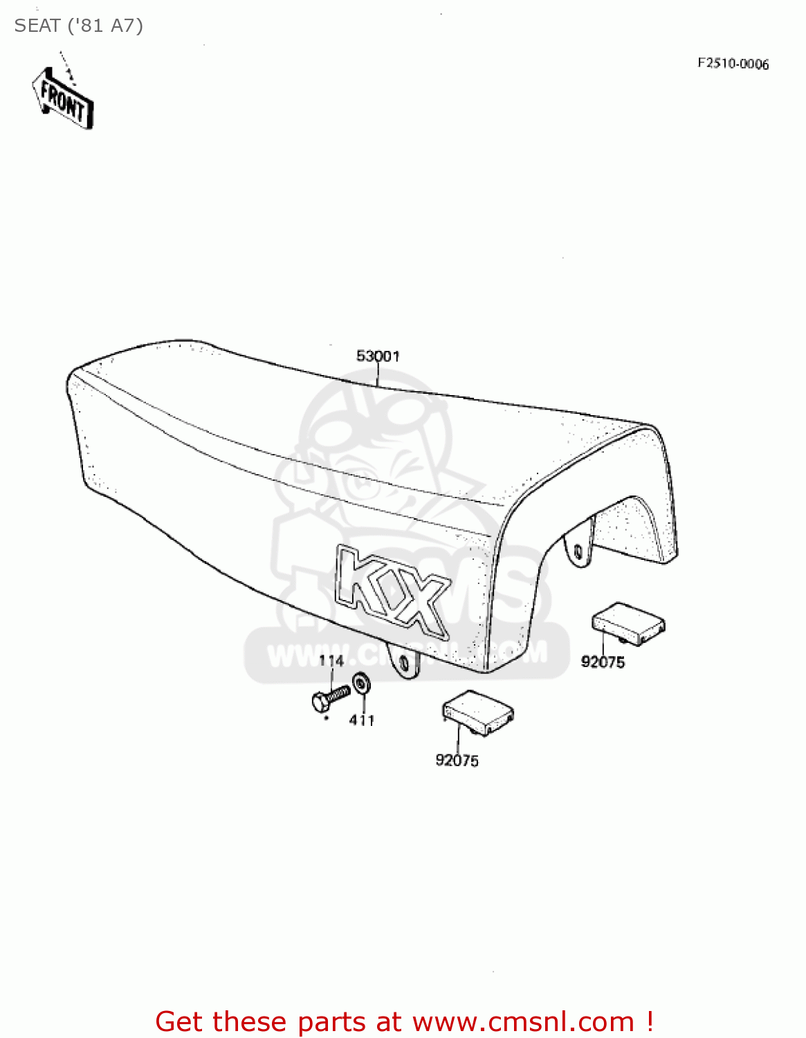 SEAT ('81 A7) KX125-A6 KX125 1980 UNITED KINGDOM USA CANADA AL