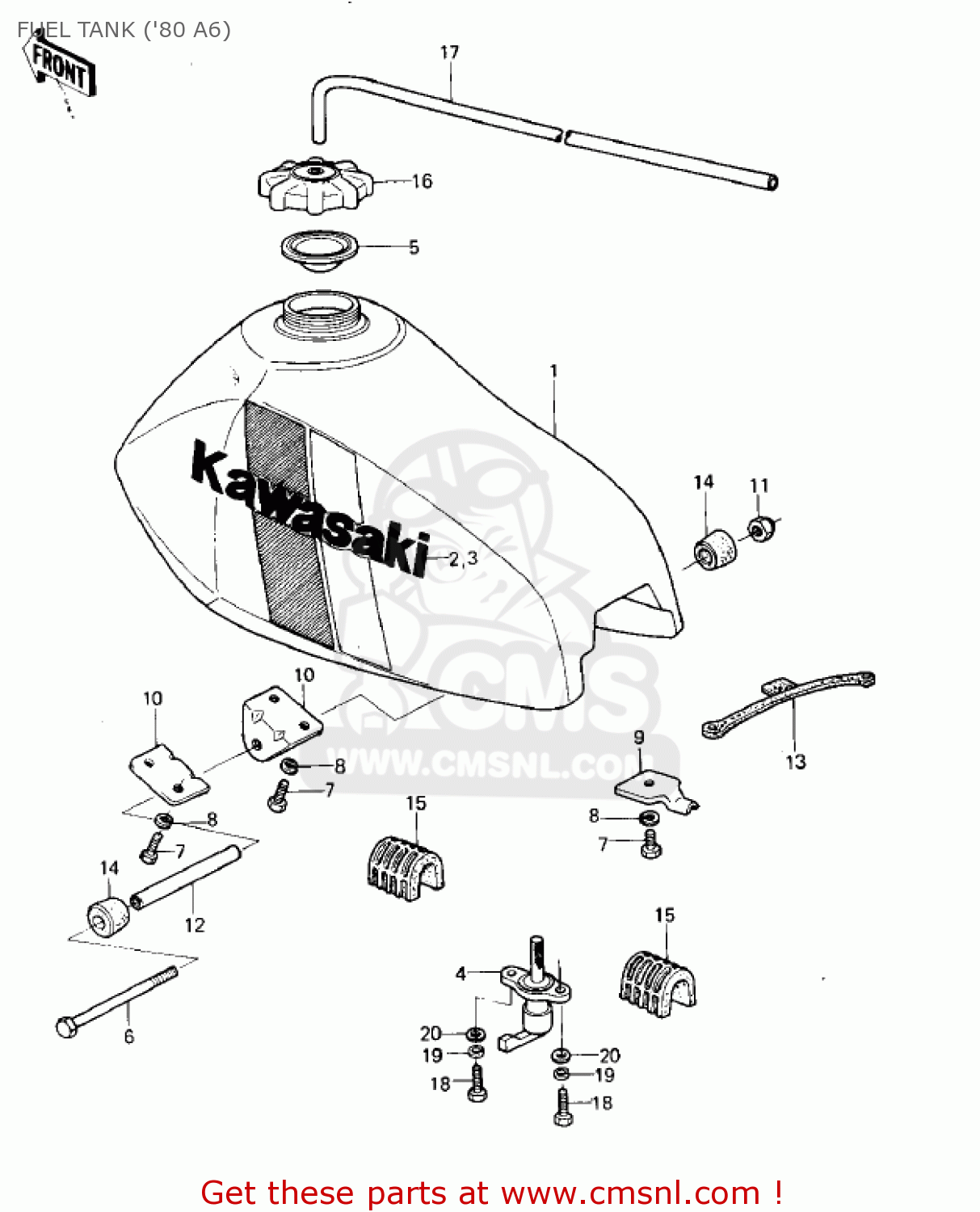 FUEL TANK ('80 A6) KX125-A6 KX125 1980 UNITED KINGDOM USA CANADA AL