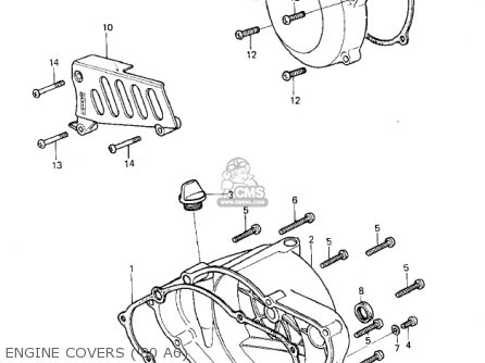 ENGINE COVERS ('80 A6) - KX125-A6 KX125 1980 UNITED KINGDOM USA CANADA AL