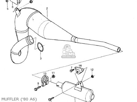 MUFFLER ('80 A6) - KX125-A6 KX125 1980 UNITED KINGDOM USA CANADA AL