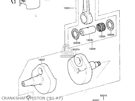 CRANKSHAFT/PISTON ('81 A7) - KX125-A6 KX125 1980 UNITED KINGDOM USA CANADA AL