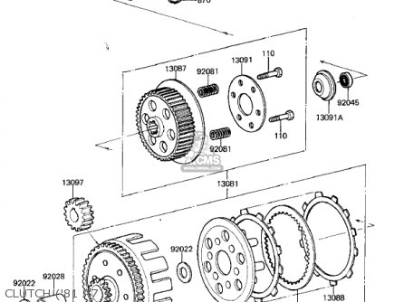 CLUTCH ('81 A7) - KX125-A6 KX125 1980 UNITED KINGDOM USA CANADA AL