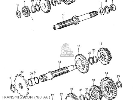 TRANSMISSION ('80 A6) - KX125-A6 KX125 1980 UNITED KINGDOM USA CANADA AL