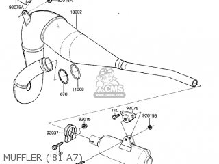 MUFFLER ('81 A7) - KX125-A6 KX125 1980 UNITED KINGDOM USA CANADA AL
