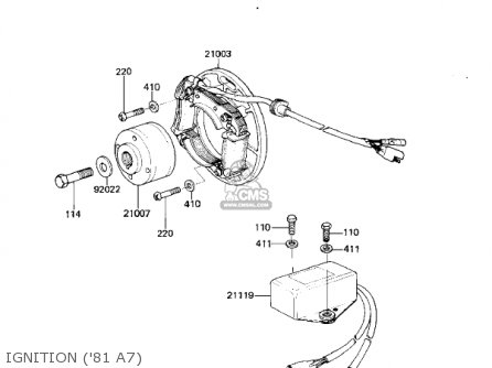 IGNITION ('81 A7) - KX125-A6 KX125 1980 UNITED KINGDOM USA CANADA AL