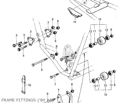 FRAME FITTINGS ('80 A6) - KX125-A6 KX125 1980 UNITED KINGDOM USA CANADA AL