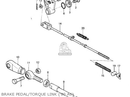 BRAKE PEDAL/TORQUE LINK ('80 A6) - KX125-A6 KX125 1980 UNITED KINGDOM USA CANADA AL