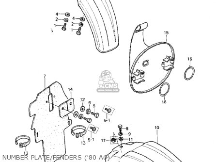 NUMBER PLATE/FENDERS ('80 A6) - KX125-A6 KX125 1980 UNITED KINGDOM USA CANADA AL