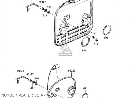 NUMBER PLATE ('81 A7) - KX125-A6 KX125 1980 UNITED KINGDOM USA CANADA AL