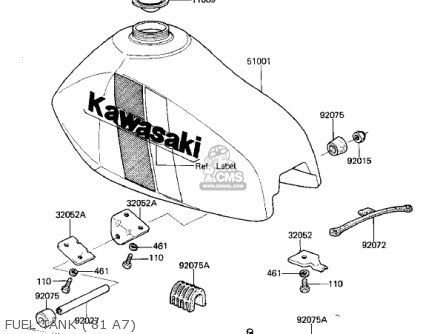 FUEL TANK ('81 A7) - KX125-A6 KX125 1980 UNITED KINGDOM USA CANADA AL