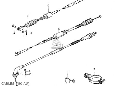 CABLES ('80 A6) - KX125-A6 KX125 1980 UNITED KINGDOM USA CANADA AL
