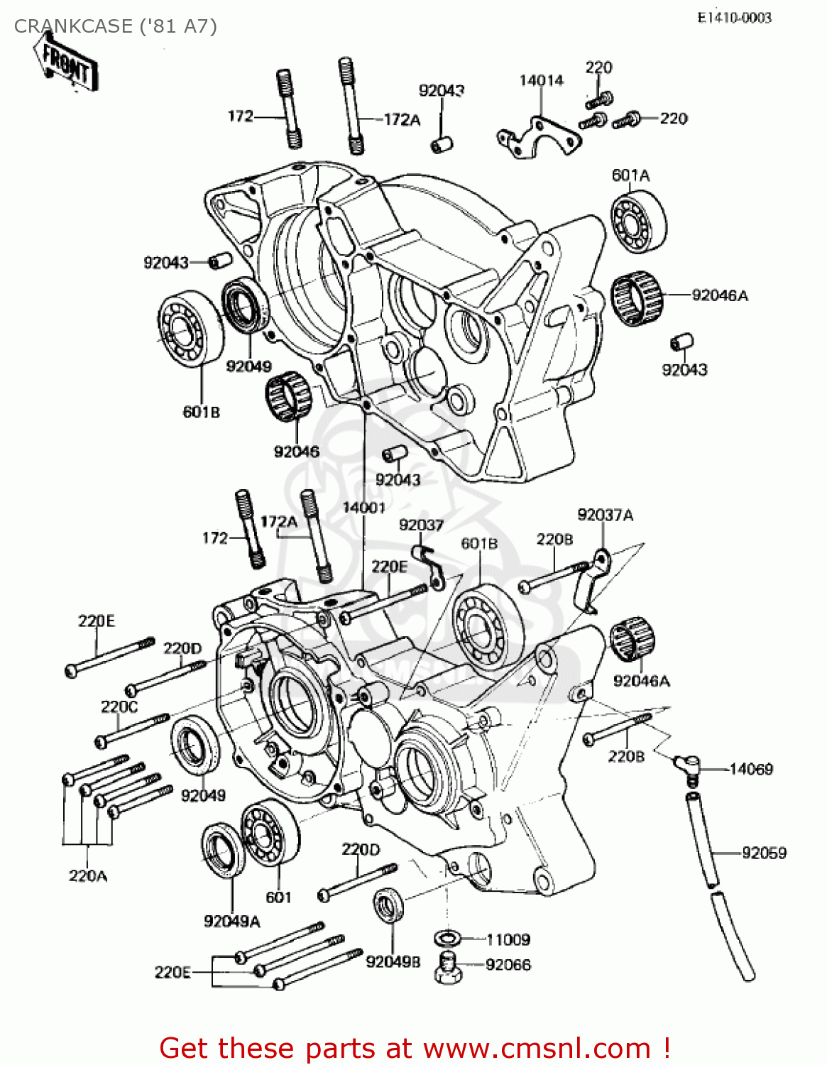 CRANKCASE ('81 A7) KX125-A7 KX125 1981 UNITED KINGDOM USA CANADA AL