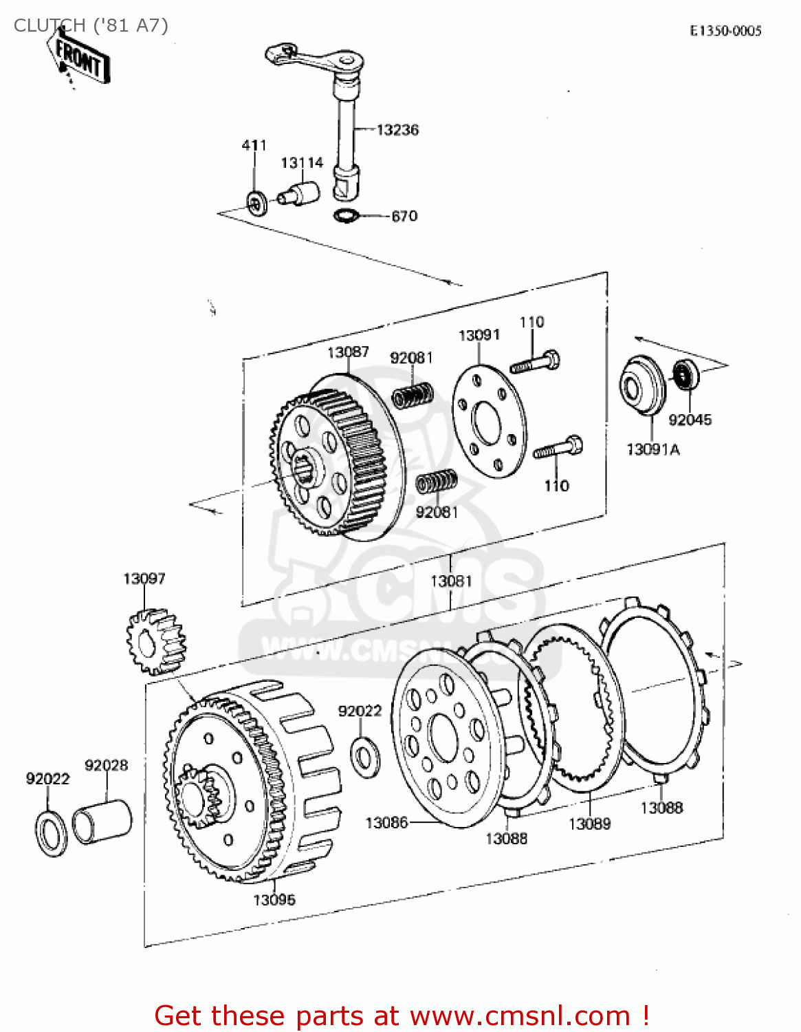 CLUTCH ('81 A7) KX125-A7 KX125 1981 UNITED KINGDOM USA CANADA AL
