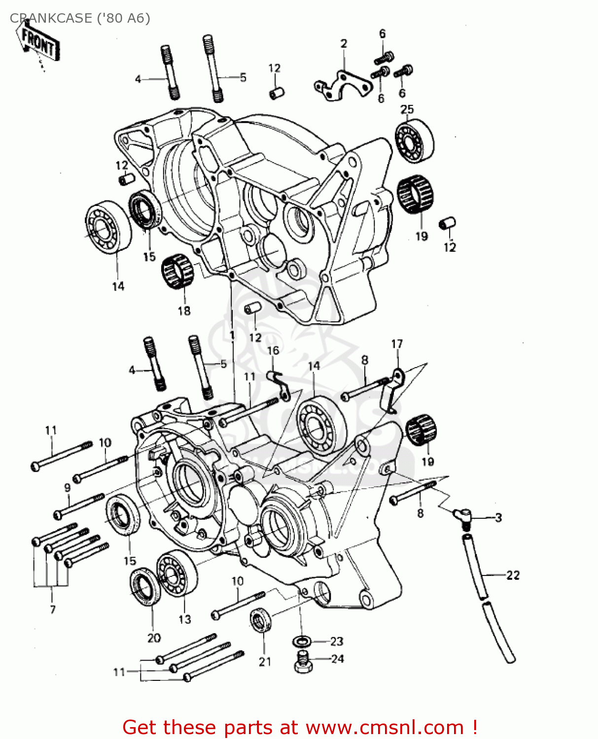 CRANKCASE ('80 A6) KX125-A7 KX125 1981 UNITED KINGDOM USA CANADA AL