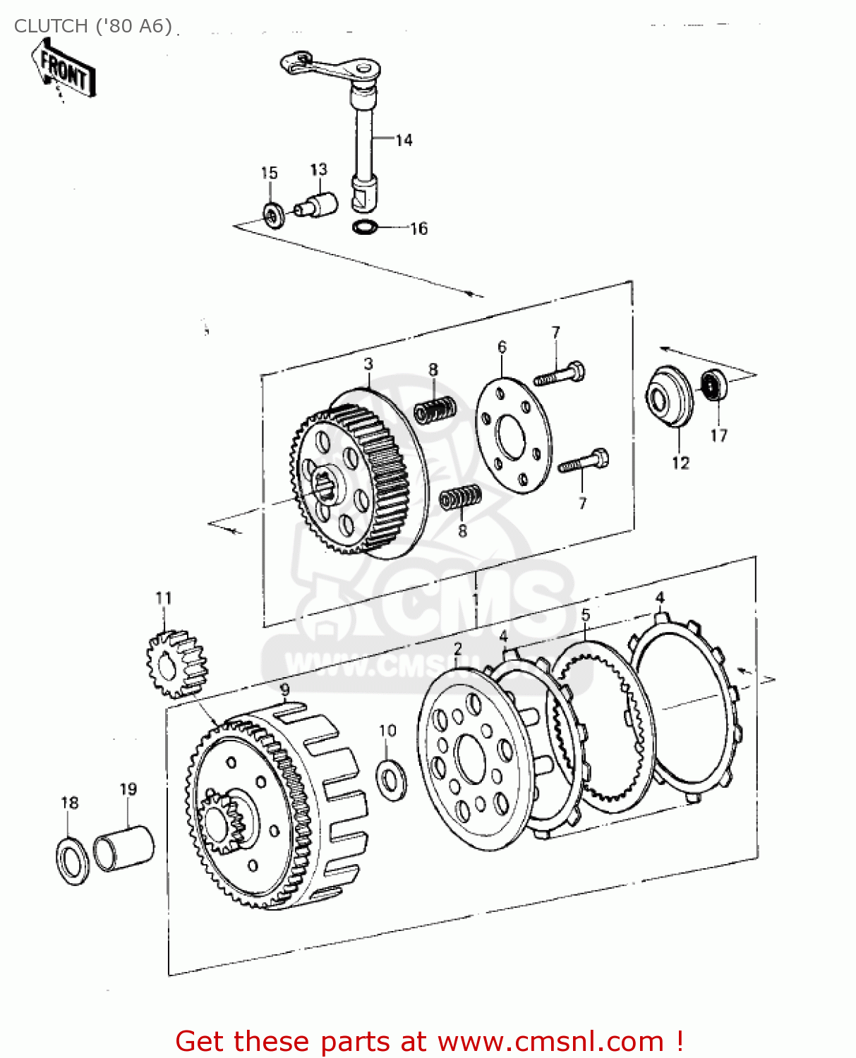 CLUTCH ('80 A6) KX125-A7 KX125 1981 UNITED KINGDOM USA CANADA AL