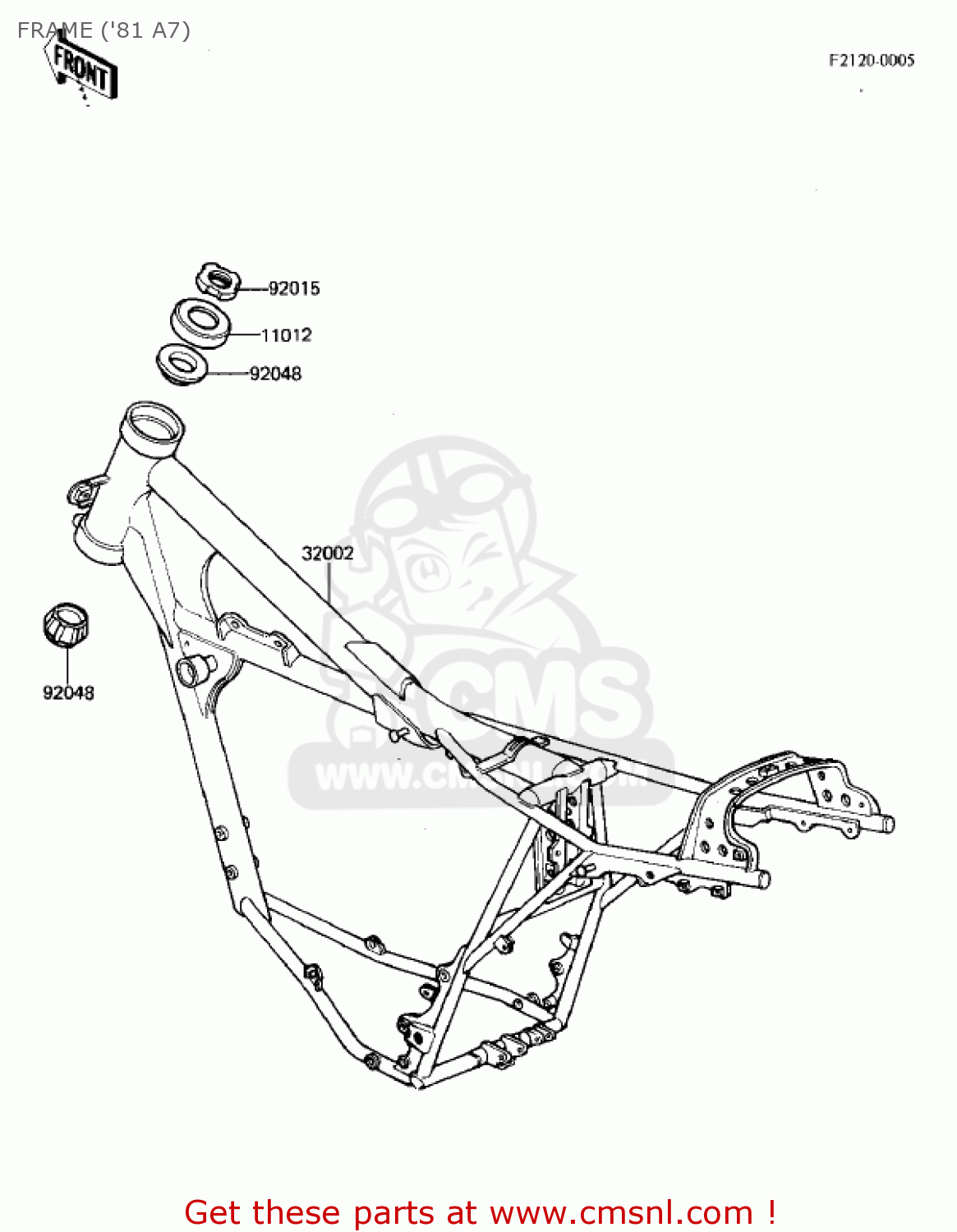 FRAME ('81 A7) KX125-A7 KX125 1981 UNITED KINGDOM USA CANADA AL
