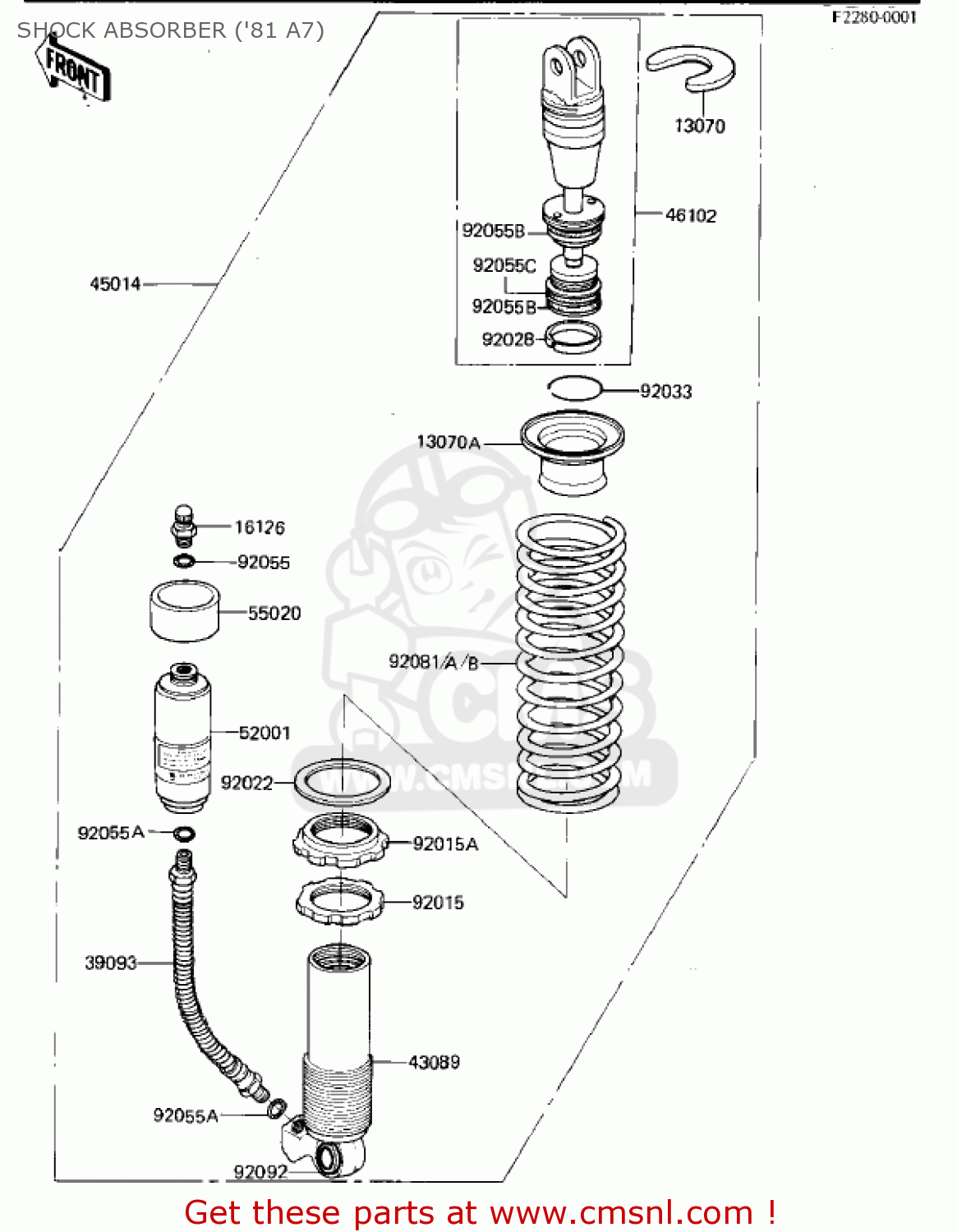 SHOCK ABSORBER ('81 A7) KX125-A7 KX125 1981 UNITED KINGDOM USA CANADA AL