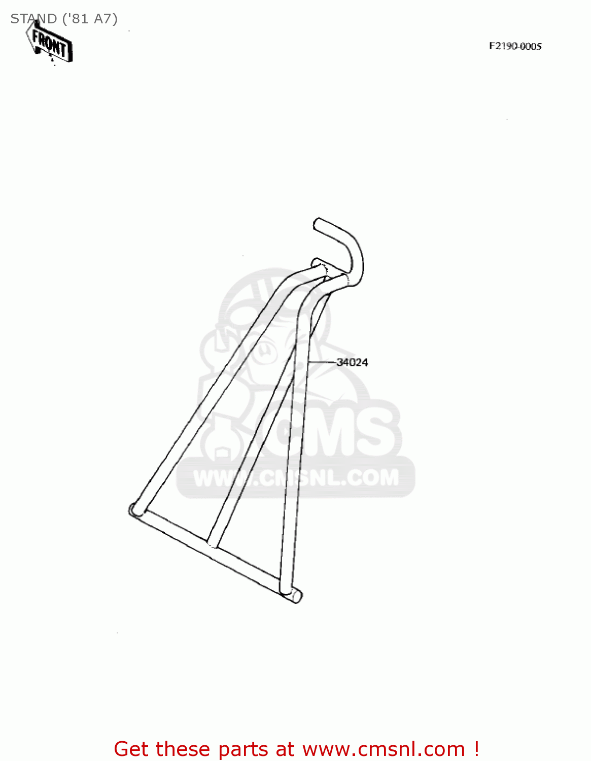 STAND ('81 A7) KX125-A7 KX125 1981 UNITED KINGDOM USA CANADA AL